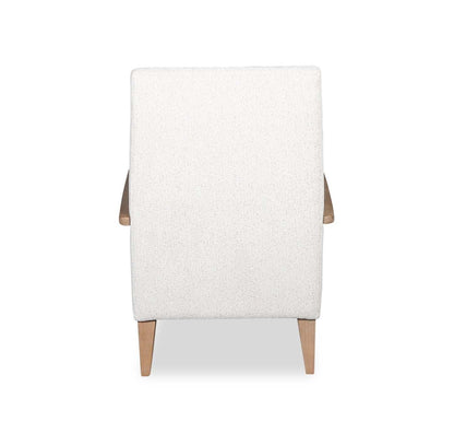 Chaise d'appoint Adley 28 en tissu chenille avec accoudoirs et pieds en bois - Blanc albâtre | Fauteuil d'appoint Adley 28 po en tissu de chenille avec accoudoirs et pattes en bois - blanc albâtre