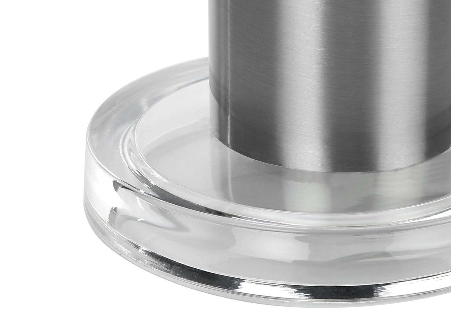 Lampe de table 28 Nickel Metal avec base en acrylique|Lampe de table de 28 po en métal nickel avec base en acrylique