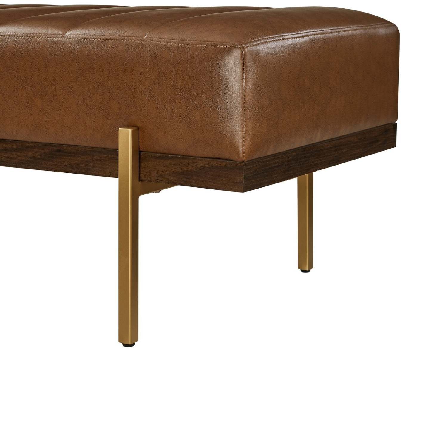 Linden 55 Faux Leather Bench - Brown | Banc Linden de 55 po en similicuir - brun