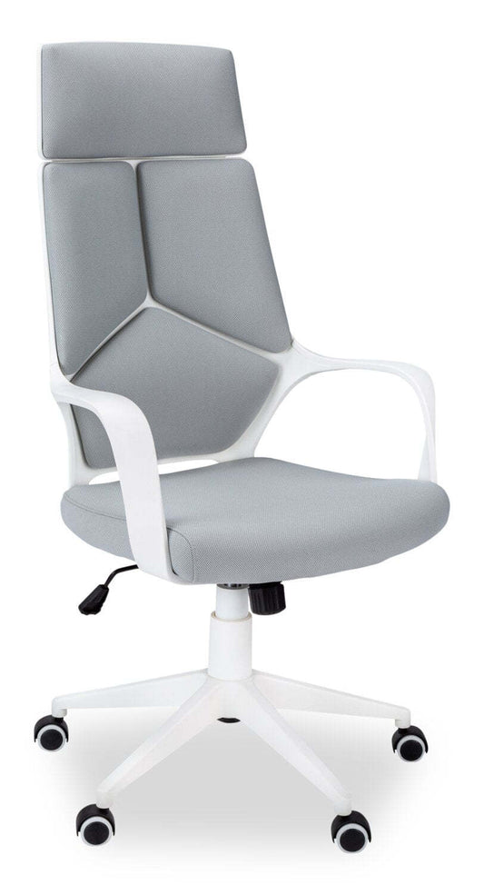 Hayes 25 Executive Office Chair - Blanc &amp; Gris|Fauteuil président Hayes de 25 po - blanc et gris