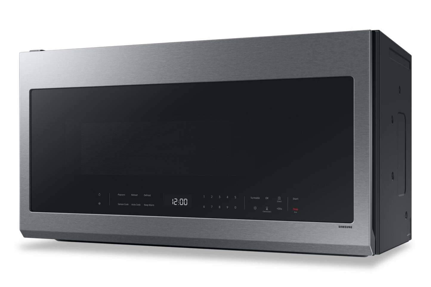 Samsung 2,1 Cu. Fort. Micro-ondes à hotte intégrée avec 400 CFM et affichage LED - Acier inoxydable - ME21DG… | Quatre à micro-ondes à hotte intégrée Samsung de 2,1 pi³ avec 400 pi³/min et affichage à DEL - acier i…