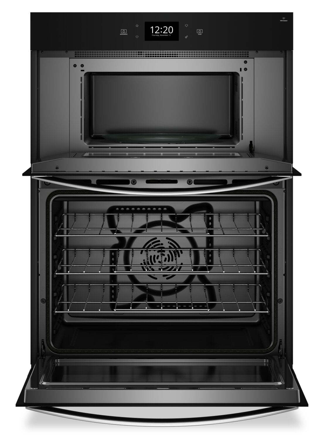 Four mural combiné électrique Whirlpool de 30 po et de 5 pi³ avec convection véritable - acier inoxydable noir … | Tourbillon 30 5 Cu. Fort. Four mural combiné électrique avec convection véritable - Acier inoxydable noir…