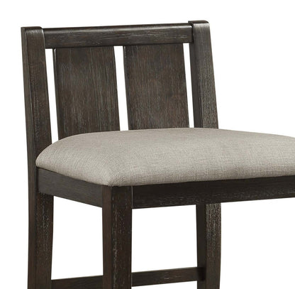 Lane 3pc Counter-Height Dining Set with Table & 2 Chairs, Built-in Shelves & USB, 36.5W - Brown | Ensemble de salle à manger Lane 3 pièces de hauteur comptoir avec table de 36,5 po (L), tablettes et port USB intégrées, et 2 chaises - brun