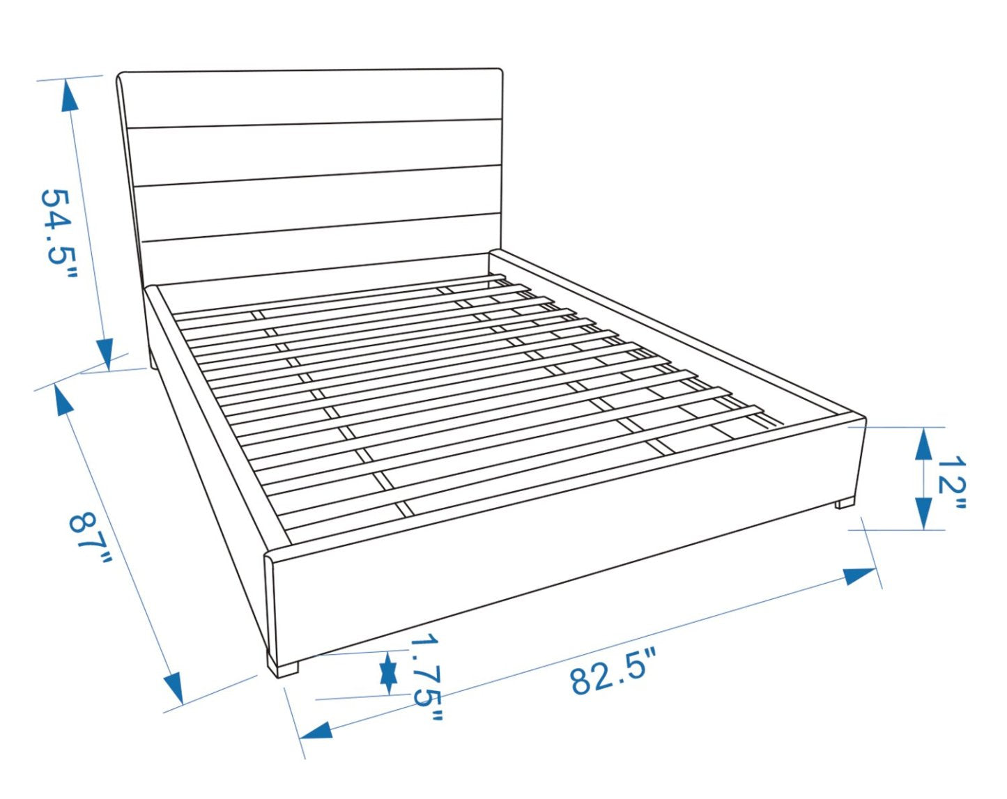 Kort &amp; Co. Lit plateforme rembourré Clay en tissu de cuir végétalien marron, capitonné - King Size | Lit plateforme rembourré Clay de Kort &amp; Co. en tissu de cuir végétalien brun capitonné - format très grand lit