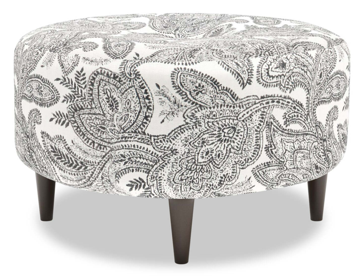 Pouf The Curve 31 en tissu, motif dalmatien multicolore, fabriqué au Canada | CURV1150