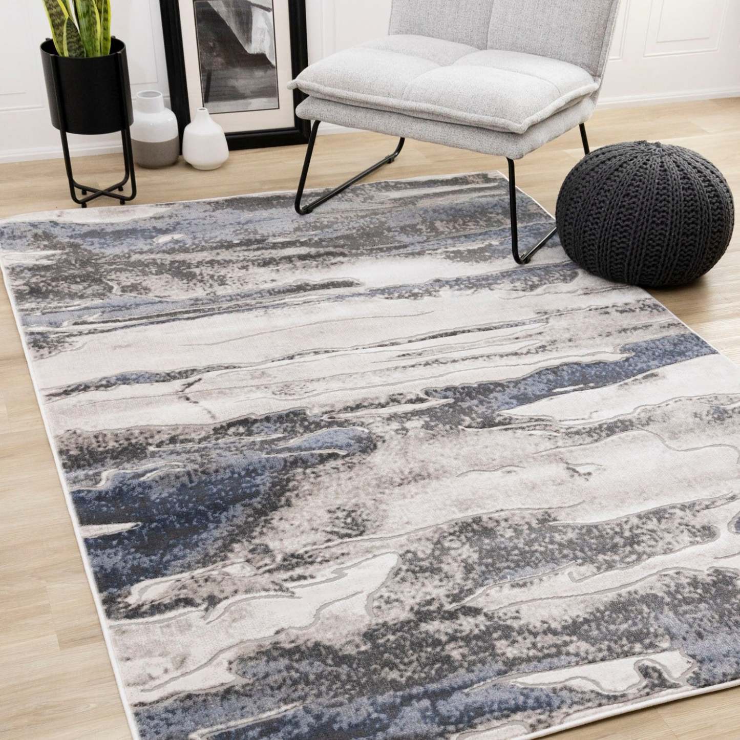 Linnie Blue Grey Area Rug - 7'10 x 10'6 | Carpette Linnie gris et bleu - 7 pi 10 po x 10 pi 6 po
