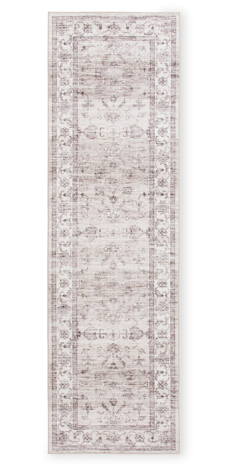 Tapis de passage lavable ivoire Aylin – 2' x 7' | Tapis longue Aylin ivoire lavable - 2 pi x 7 pi