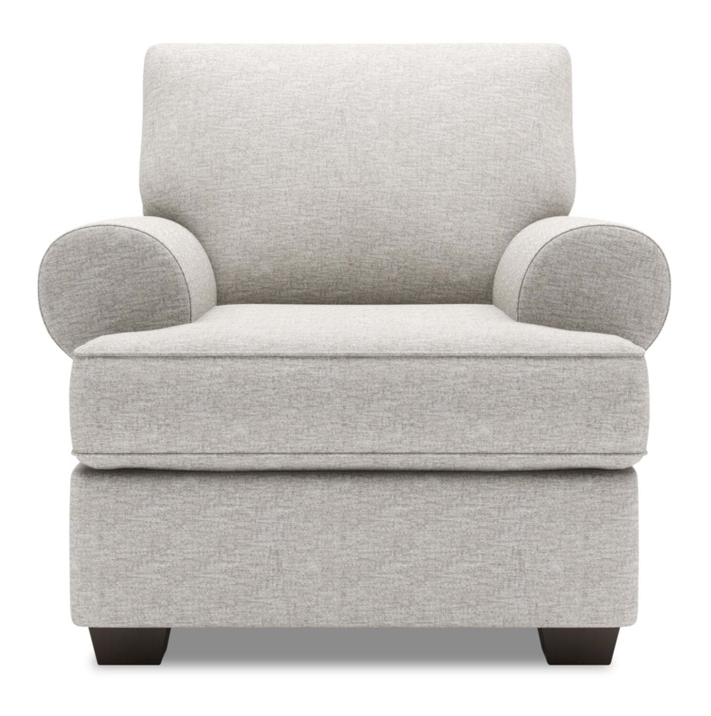 Fauteuil Roll de Sofa Lab de 42 po fabriqué au Canada en tissu de chenille avec accoudoirs enroulés - argenté Luxury Silver | RO302793