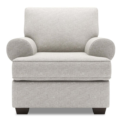 Fauteuil Roll de Sofa Lab de 42 po fabriqué au Canada en tissu de chenille avec accoudoirs enroulés - argenté Luxury Silver | RO302793