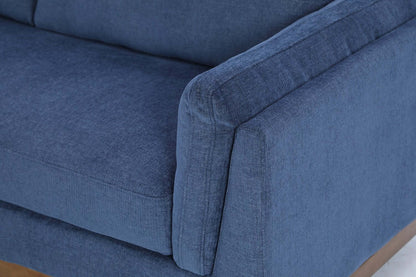 Zara 2-Piece Left-Facing Fabric Sectional with Chaise and Wood Legs - Navy | Canapé sectionnel gauche Zara 2 pièces en tissu avec chaise longue et pieds en bois - bleu marine