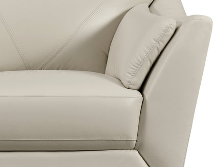 Chateau d'Ax Lusso 92 100% Genuine Leather Chair with Wood Legs - Smoke Grey | Sofa Lusso de Château d’Ax de 92 po en cuir véritable à 100 % avec pattes en bois - gris fumée