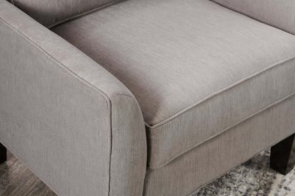 Fauteuil d’appoint club Sofa Lab personnalisable en tissu d’apparence lin de 29 po avec pattes en bois - gris Pax Slate | Made in Canada Sofa Lab Customizable Club 29 Linen-Look Fabric Accent Chair with Wood Legs - Pax Slate Grey | CLUB3049