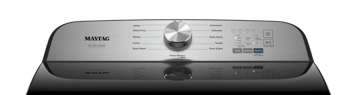 Maytag 5,4 Cu. Fort. Laveuse à chargement par le haut Pet Pro - Noir volcan - MVW6500MBK | Laveuse Maytag à chargement par le haut Pet Pro de 5,4 pi³ - noir volcan - MVW6500MBK