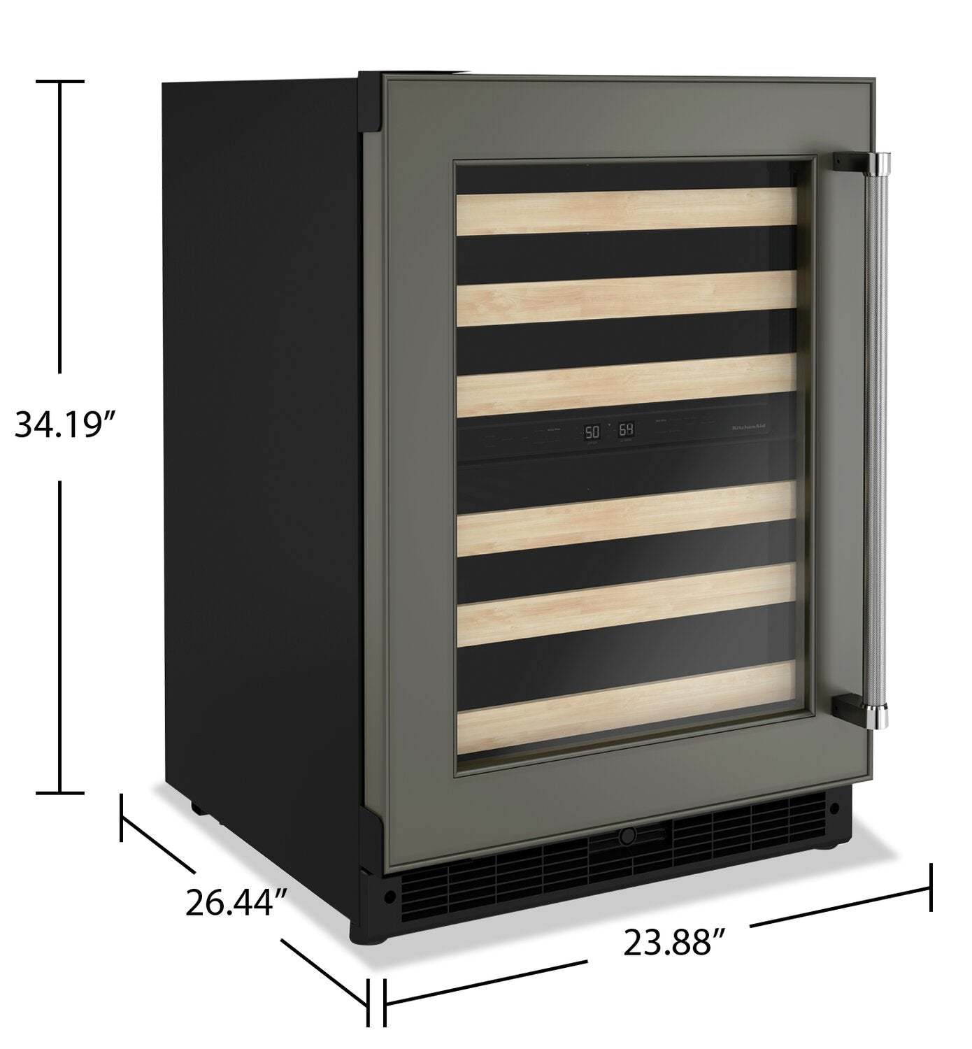 Réfrigérateur à vin KitchenAid de 24 po et de 5 pi³ sous le comptoir - panneau personnalisable - KUWL214KPA | KitchenAid 24 5 Cu. Ft. Undercounter Wine Refrigerator - Panel Ready - KUWL214KPA