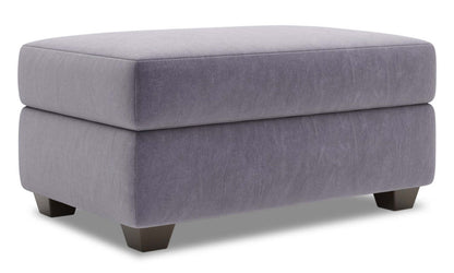 Fabriqué au Canada Pouf de rangement personnalisable The Trunk 39 en tissu de velours - gris Granite Grey | Pouf de rangement The Trunk de Sofa Lab de 39 po fabriqué au Canada en tissu de velours - gris Granite Grey | TRUN3388