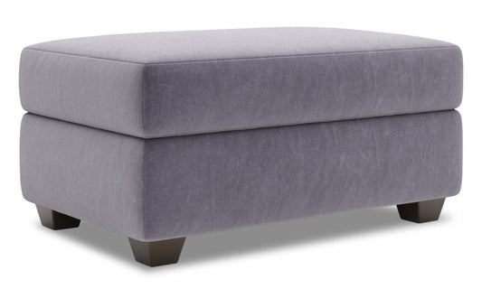 Fabriqué au Canada Pouf de rangement personnalisable The Trunk 39 en tissu de velours - gris Granite Grey | Pouf de rangement The Trunk de Sofa Lab de 39 po fabriqué au Canada en tissu de velours - gris Granite Grey | TRUN3388