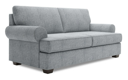 Fabriqué au Canada Canapé Personnalisable Roll 76 Tissu d'apparence Lin Taille Condo avec Accoudoirs Roulés - Gris Luna Pewter | Canapé Roll de Sofa Lab de 76 po de format condo fabriqué au Canada en tissu d’apparence lin - gris Luna Pewter | RO092291
