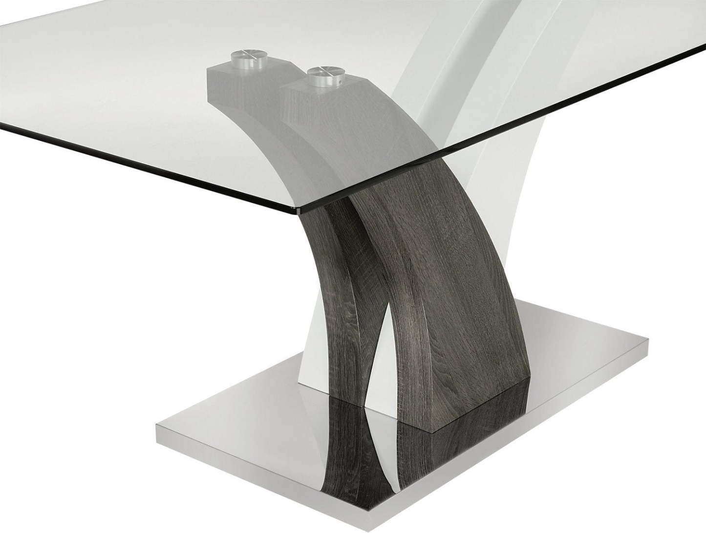 Ensemble de salle à manger Tuxedo 7 pièces avec table de 72 po (L), dessus en verre, base piédestal et 6 chaises - noir