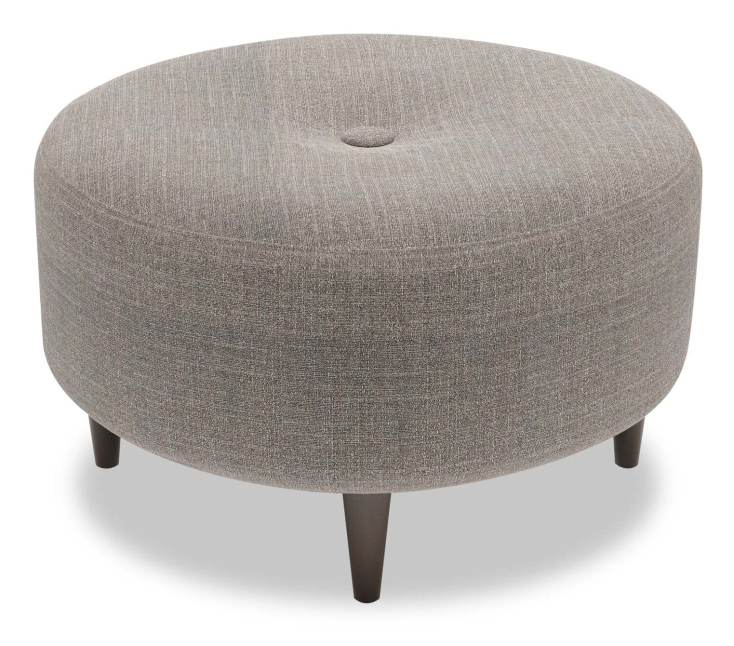 Pouf The Curve 31 en tissu aspect lin - Gris Luna Smoke | Fabriqué au Canada | CURV2391