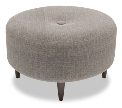 Pouf The Curve 31 en tissu aspect lin - Gris Luna Smoke | Fabriqué au Canada | CURV2391