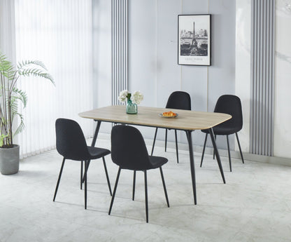 Chaise de salle à manger Joss en tissu de polyester et en métal - noire