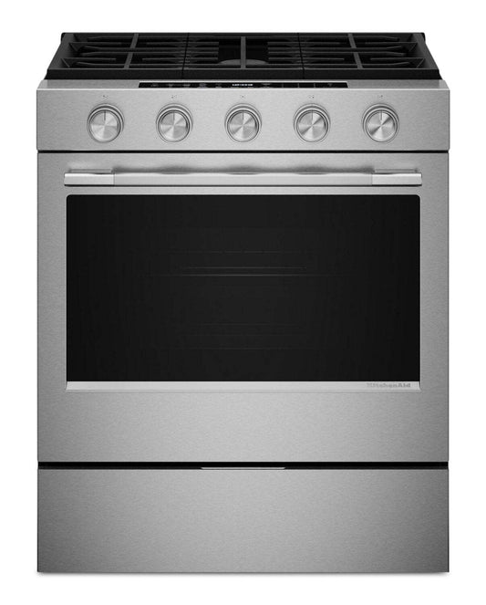 Cuisinière à gaz encastrée KitchenAid de 30 po et de 5,0 pi³ - acier inoxydable résistant aux traces de doigts - KSGS530SPS