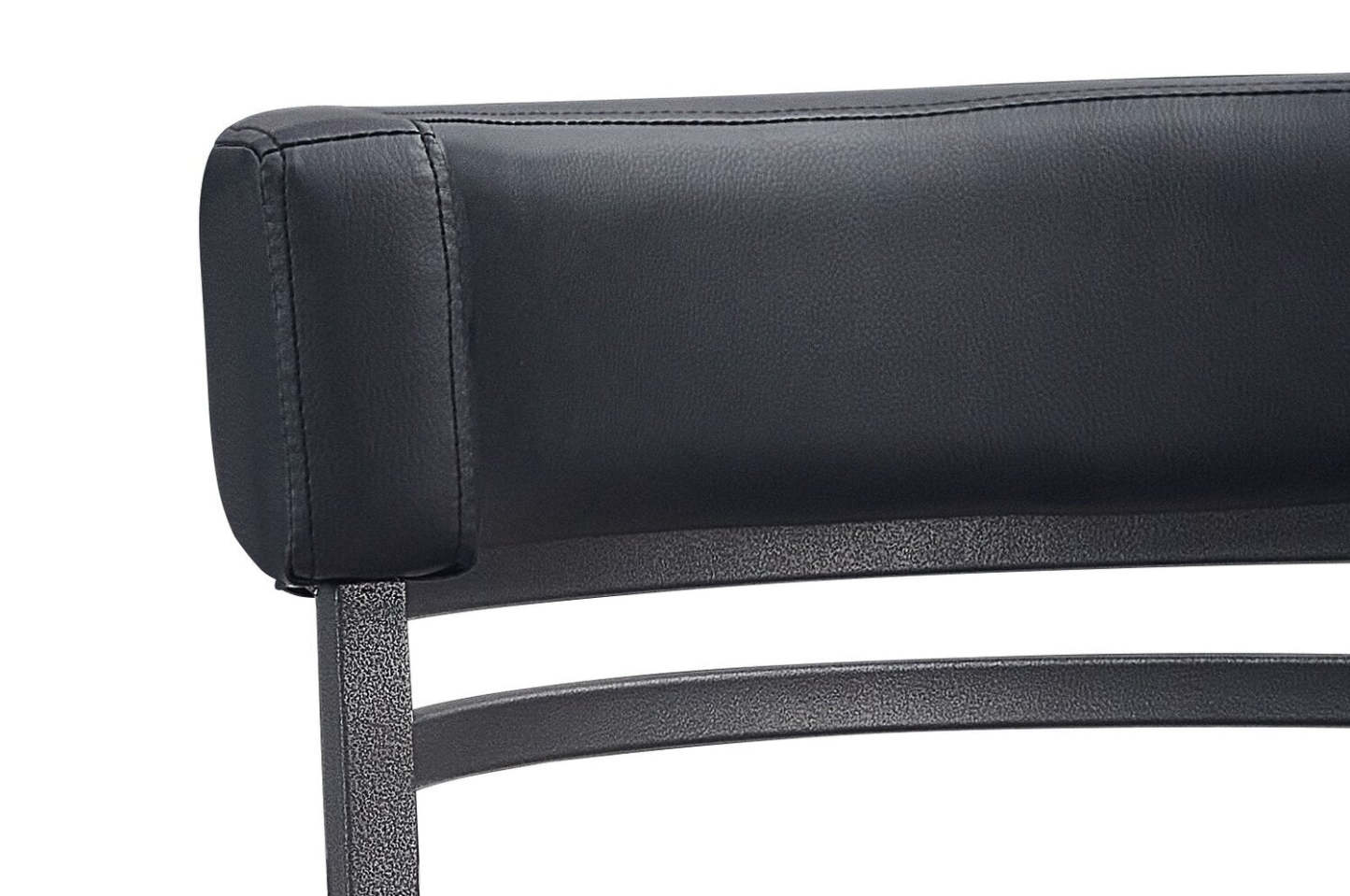 Tabouret de comptoir Mila avec siège pivotant, tissu en cuir végétalien, métal - Noir | Tabouret de bar Mila en tissu de cuir végétalien et en métal avec siège pivotant - noir