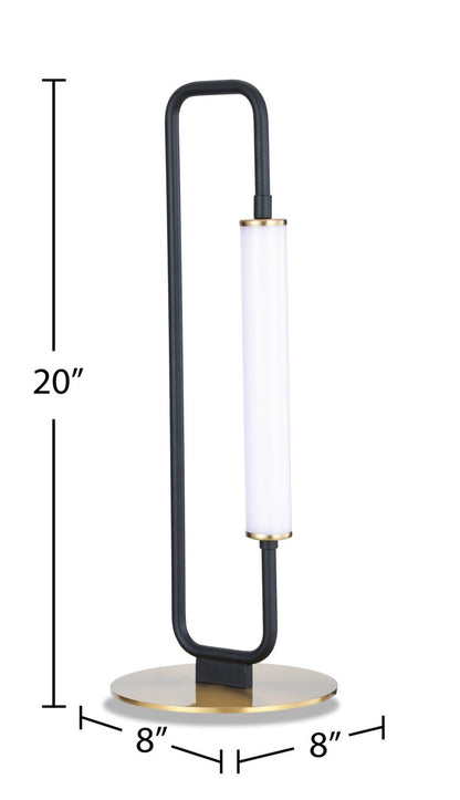 Oxford 20 Matte Black and Brass LED Table Lamp | Lampe de table à DEL Oxford de 20 po noir mat et laiton