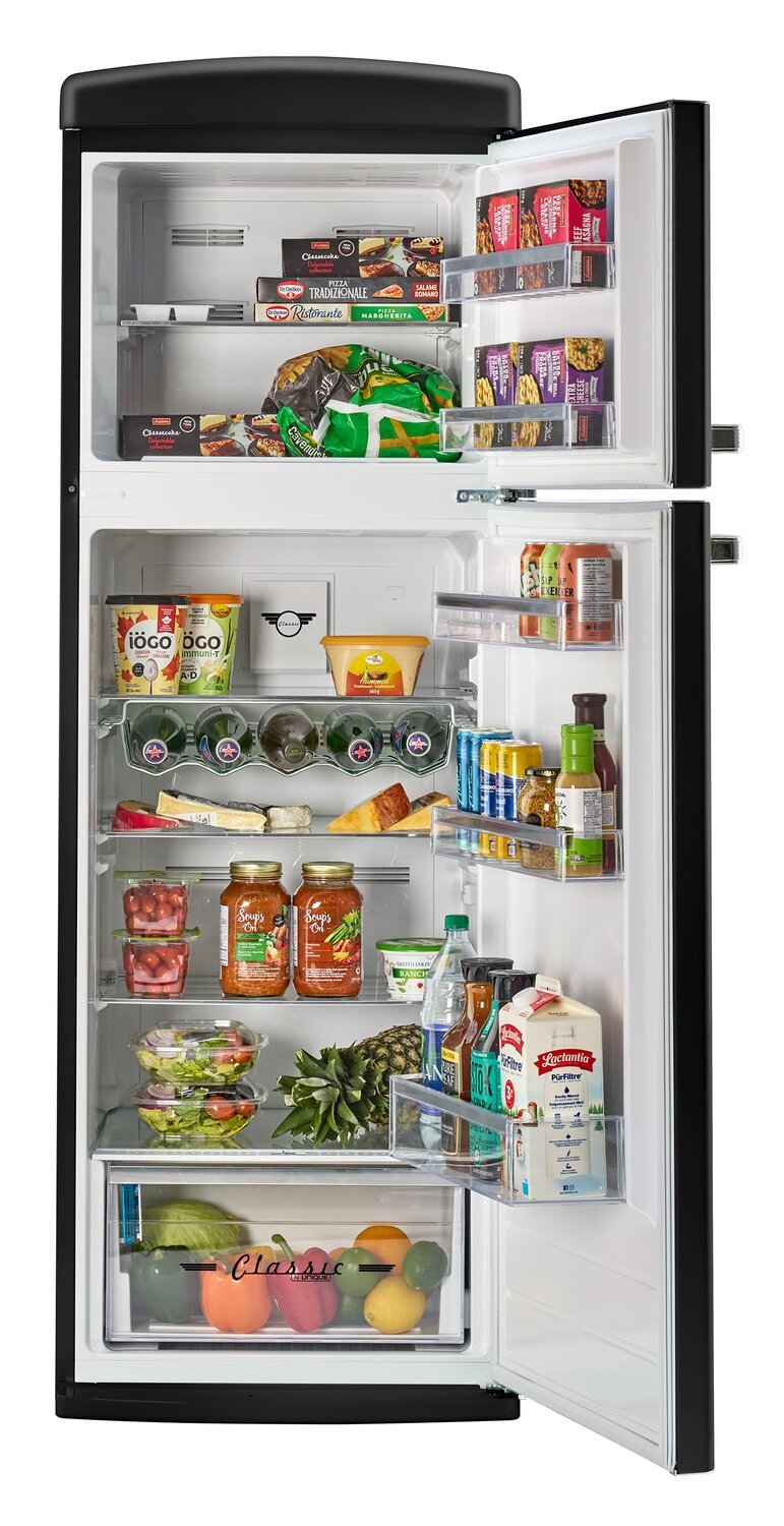 Réfrigérateur Classic Rétro d’Unique de 24 po et de 11 pi3 à congélateur supérieur - noir mat - UNQ-310L MB TM