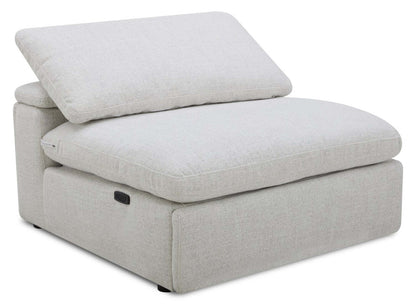 Fauteuil à inclinaison électrique sans accoudoirs Sky Modular 44 en tissu avec coussins en plumes - Nathan Wheat | Fauteuil sans accoudoirs à inclinaison électrique modulaire Sky de 44 po en tissu avec coussins en couette et plumes - blé Nathan