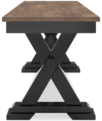 Banc de salle à manger Raven, 48 W - Bicolore noir et marron | Banc de salle à manger Raven de 48 po (L) - deux teintes, noir et brun