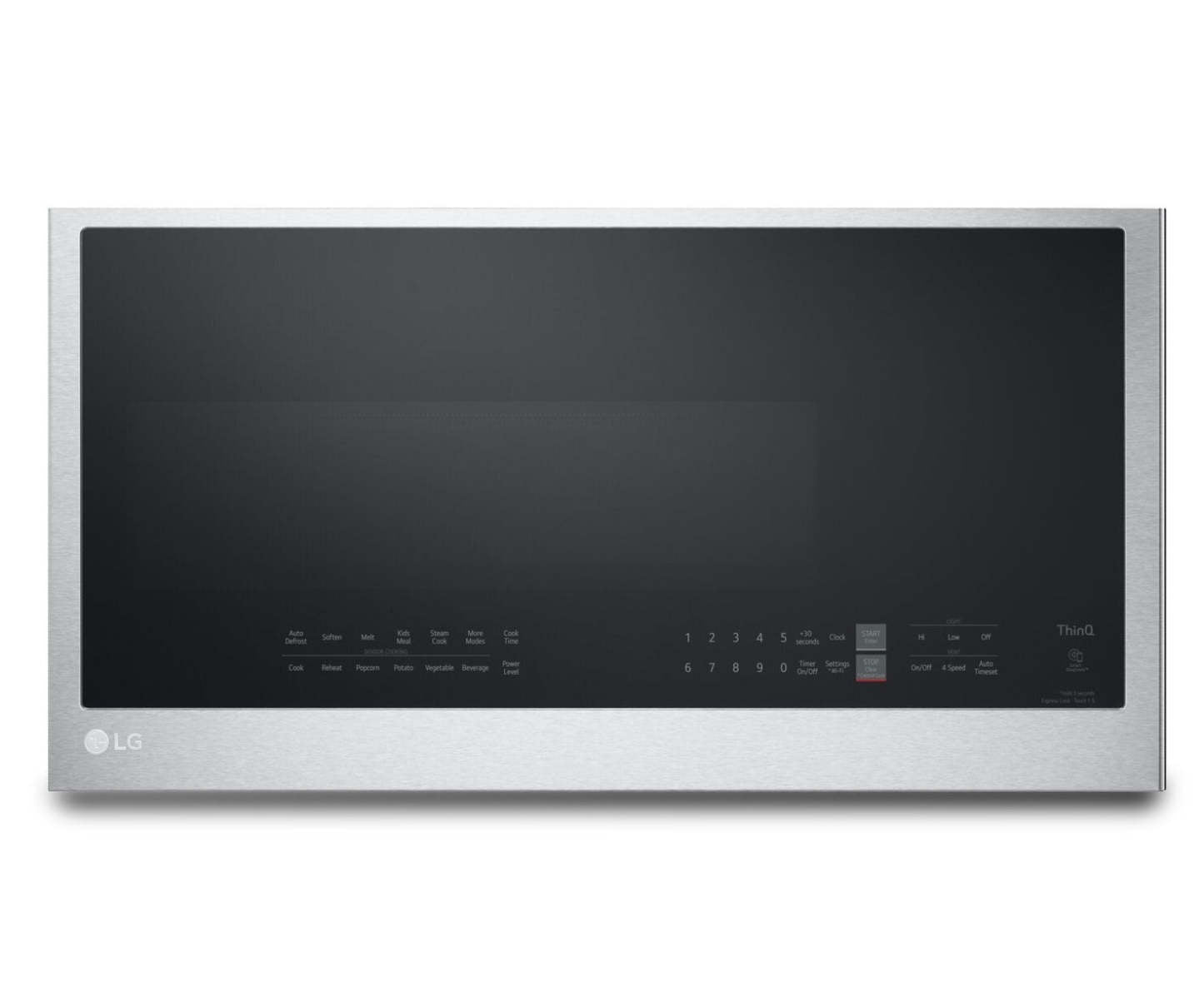 LG 2 Cu. Fort. Micro-ondes à grande portée avec EasyClean® et cuisson par capteur - Acier inoxydable anti-taches… | Quatre à micro-ondes à hotte intégrée LG de 2 pi³ avec EasyCleanMD et cuisson par capteur - acier inox…