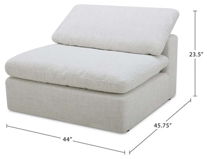 Chaise sans accoudoirs Sky Modular 44 en tissu avec coussins amovibles en plumes - Nathan Wheat | Fauteuil sans accoudoirs modulaire Sky de 44 po en tissu avec coussins amovibles en couette et plumes - blé Nathan