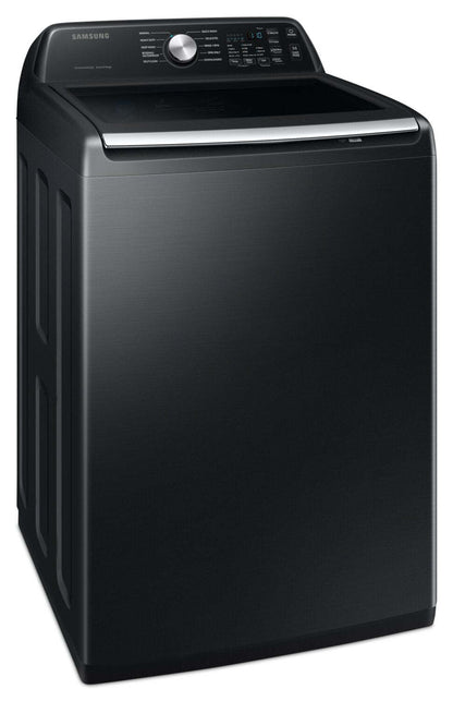 Samsung 5,4 Cu. Fort. Laveuse à chargement par le haut - Acier inoxydable noir - WA46CG3505AVA4 | Laveuse Samsung à chargement par le haut de 5,4 pi³ - acier inoxydable noir - WA46CG3505AVA4