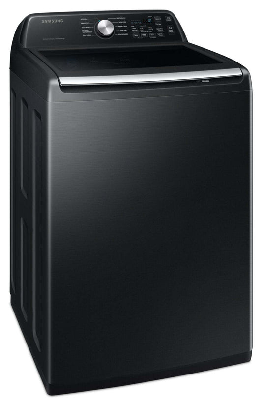 Samsung 5,4 Cu. Fort. Laveuse à chargement par le haut - Acier inoxydable noir - WA46CG3505AVA4 | Laveuse Samsung à chargement par le haut de 5,4 pi³ - acier inoxydable noir - WA46CG3505AVA4