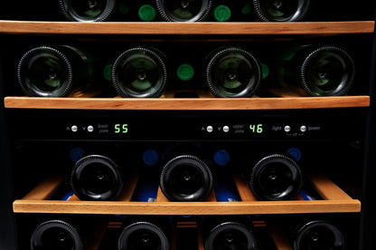 Frigidaire 21,5 4,4 Cu. Fort. Réfrigérateur à vin à deux zones de 45 bouteilles - Acier inoxydable - FRWW454… | Réfrigérateur Frigidaire de 4,4 pi³ et de 21,5 po avec refroidisseur à vin à 2 zones à 45 bouteilles…