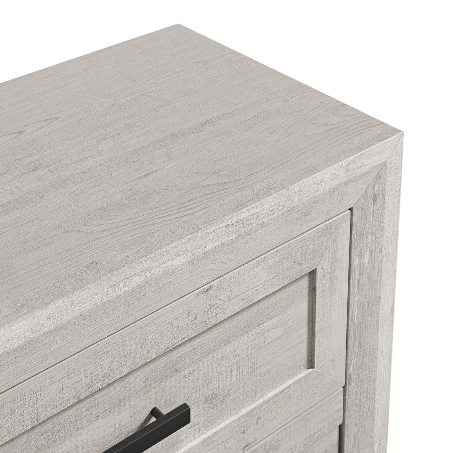 Commode à 6 tiroirs pour chambre à coucher Lark, 58 L x 35 H - Blanc rustique | Commode de chambre à coucher Lark de 58 po (L) x 35 po (H) à 6 tiroirs - blanc rustique