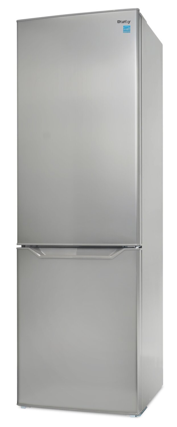 Réfrigérateur Danby de 10,3 pi³ et de 23,7 po à congélateur inférieur - acier inoxydable - DBMF100B1SLDB | Danby 23.7 10.3 Cu. Ft. Bottom-Mount Refrigerator - Stainless Steel - DBMF100B1…