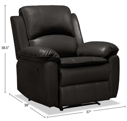 Fauteuil inclinable Chandler de 37 po en tissu d'apparence cuir - gris