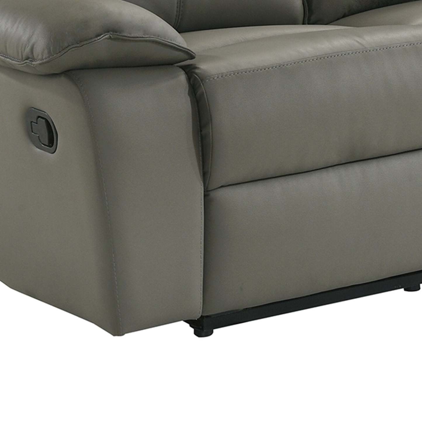 Sofa inclinable Matteo de 88 po en cuir véritable - gris Aviarah