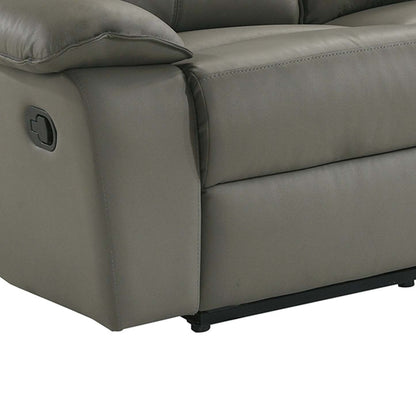 Sofa inclinable Matteo de 88 po en cuir véritable - gris Aviarah