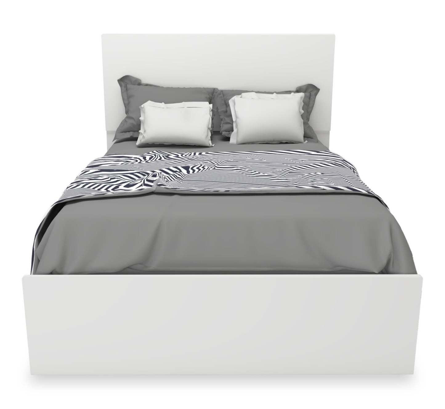 Lit à panneaux Riley avec tête de lit et cadre pour enfants, fabriqué au Canada, blanc - Pleine grandeur | Lit à panneaux Riley avec tête de lit et cadre de lit pour enfants, fabriqué au Canada, blanc - format lit double