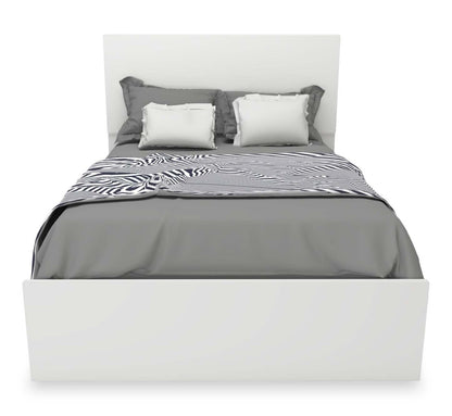 Lit à panneaux Riley avec tête de lit et cadre pour enfants, fabriqué au Canada, blanc - Pleine grandeur | Lit à panneaux Riley avec tête de lit et cadre de lit pour enfants, fabriqué au Canada, blanc - format lit double