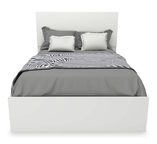 Lit à panneaux Riley avec tête de lit et cadre pour enfants, fabriqué au Canada, blanc - Pleine grandeur | Lit à panneaux Riley avec tête de lit et cadre de lit pour enfants, fabriqué au Canada, blanc - format lit double