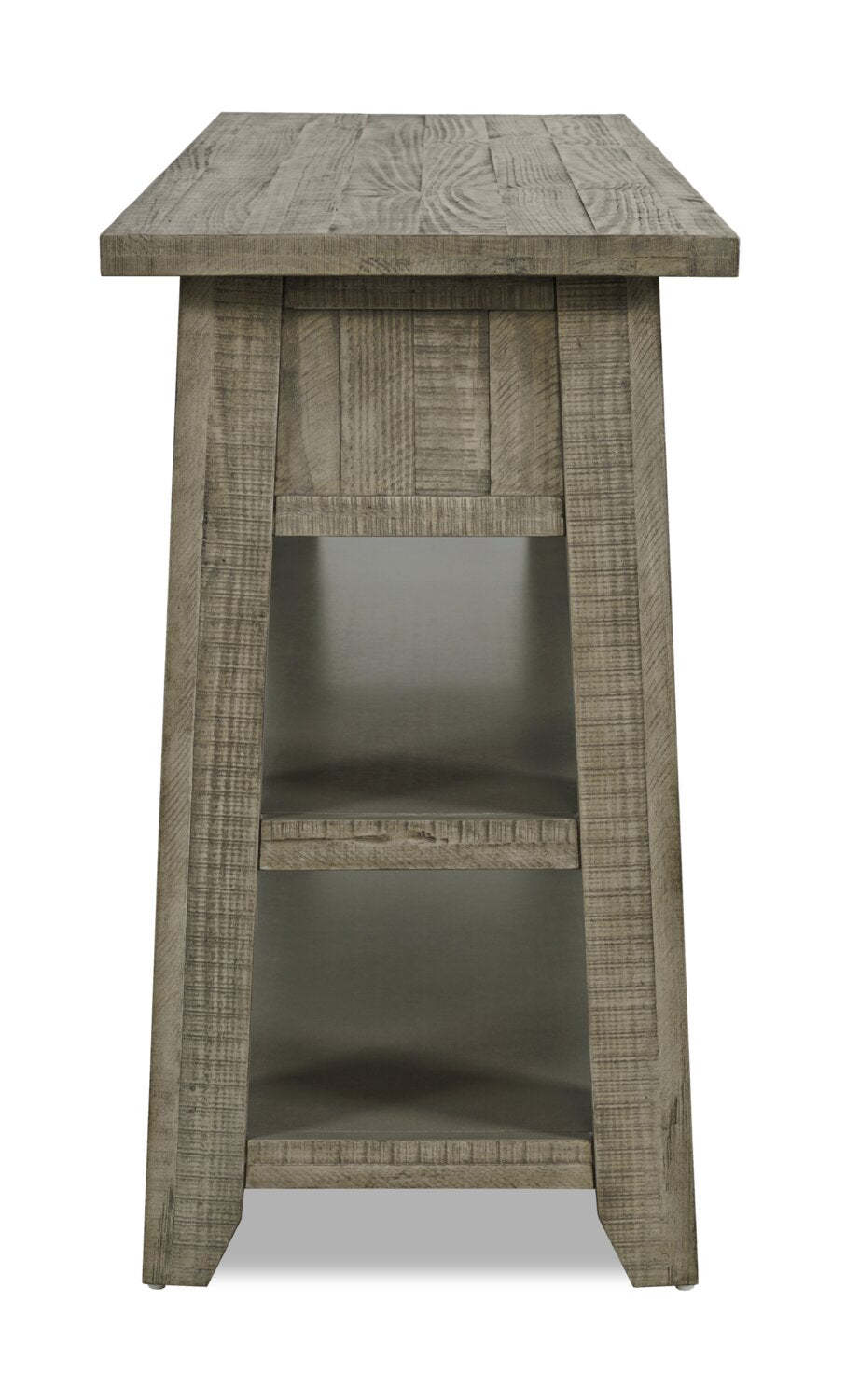 Colson 50 Rustic Sofa Table with Storage and Shelf - Driftwood | Table de salon rustique Colson de 50 po avec rangement et tablette - bois flotté