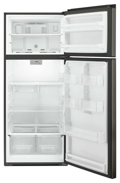 Réfrigérateur Whirlpool de 28 18 pi³ à congélateur supérieur - acier inoxydable noir - WRT518SZKV | Whirlpool 28 18 Cu. Ft. Top-Mount Refrigerator - Black Stainless - WRT5…