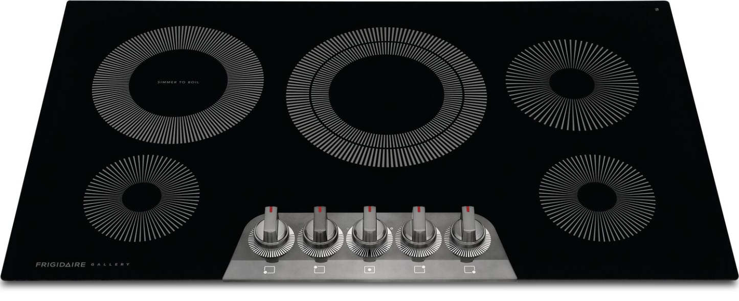 Frigidaire Gallery 36 Table de cuisson électrique à 5 éléments - Acier inoxydable noir - GCCE3670AD | Surface de cuisson électrique Frigidaire Gallery de 36 po à 5 éléments - acier inoxydable noir - GCC…