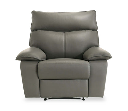 Matteo 42 Genuine Leather Reclining Chair - Aviarah Grey | Fauteuil inclinable Matteo de 42 po en cuir véritable - gris Aviarah