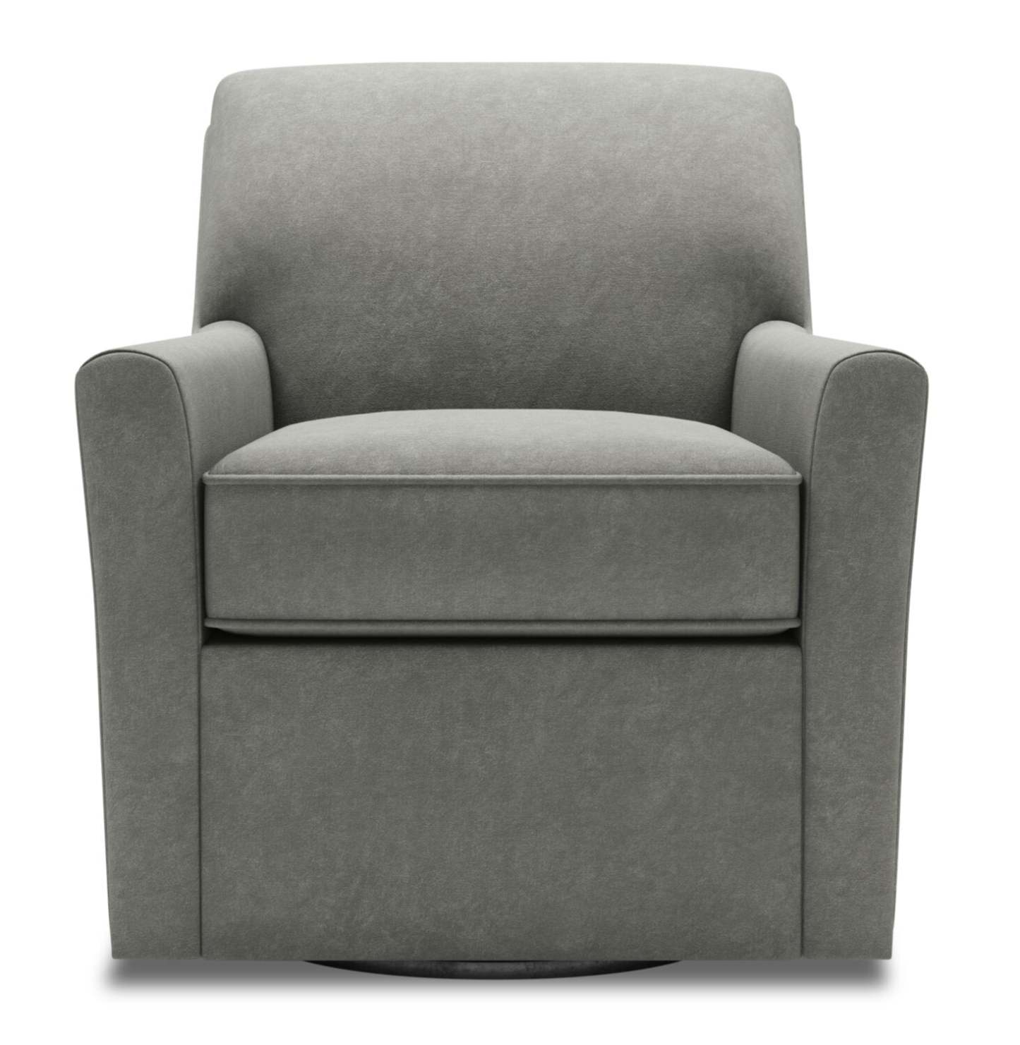 Fauteuil d'appoint pivotant personnalisable Sofa Lab de 31 po fabriqué au Canada en tissu de velours - gris Platinum Grey | SWIV3588