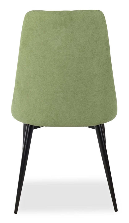 Chaise de salle à manger Miya avec tissu polyester, métal - Vert mousse | Chaise de salle à manger Miya en tissu de polyester et en métal - vert mousse